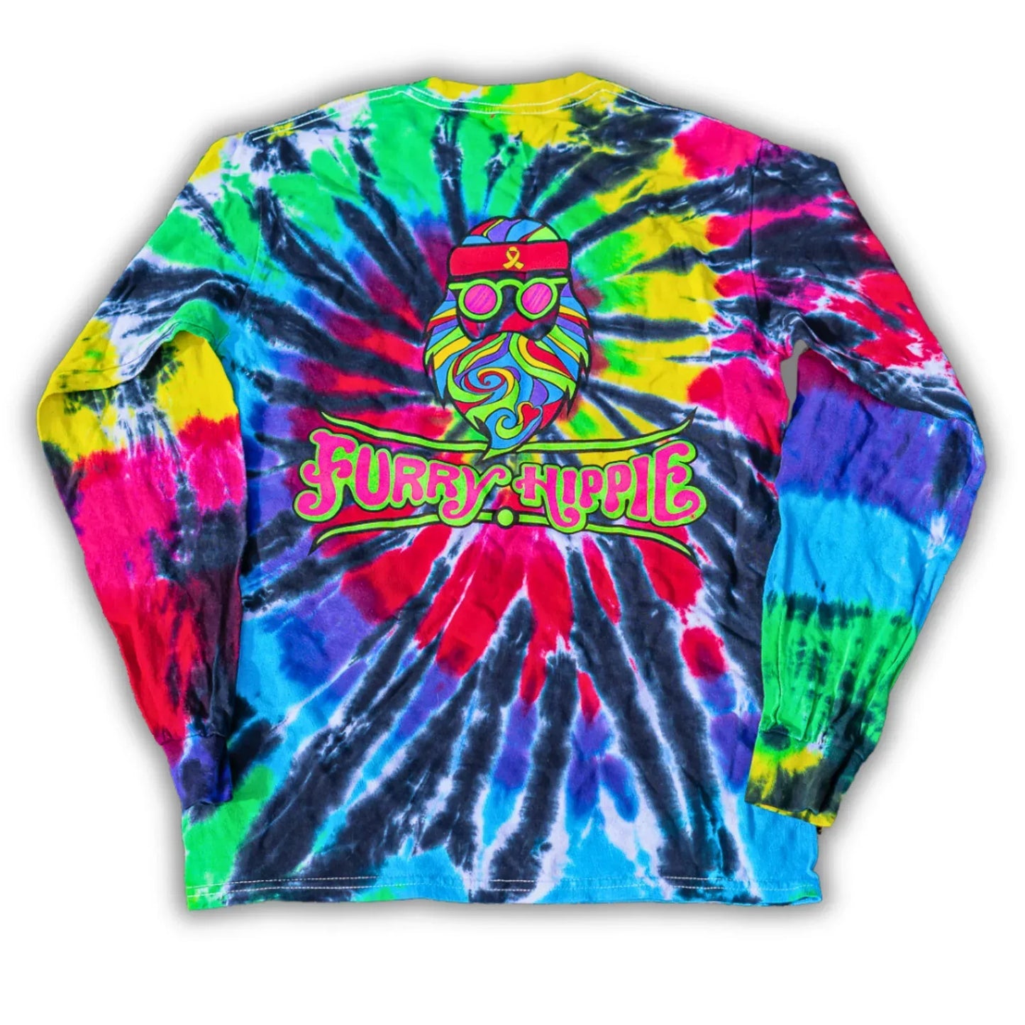 Rainbow Hurricane Long Sleeve Shirt - Furry Hippie Beard Company