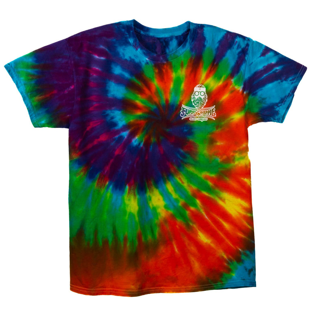 Furry Hippie Logo Rainbow Swirl Tie Dye T-Shirt