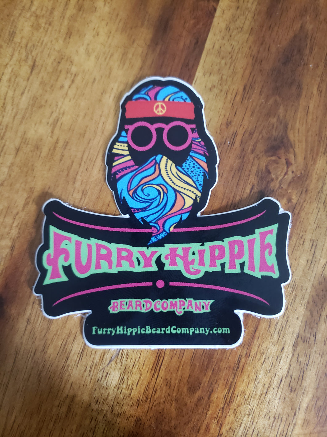 Furry Hippie Beard Company Logo Sticker